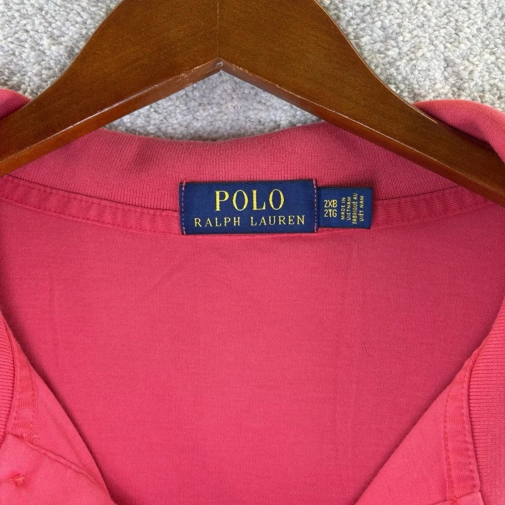 Polo Ralph Lauren Men's Size 2XB Rose Red Pima Soft Cotton Polo Shirt Flesh Pony